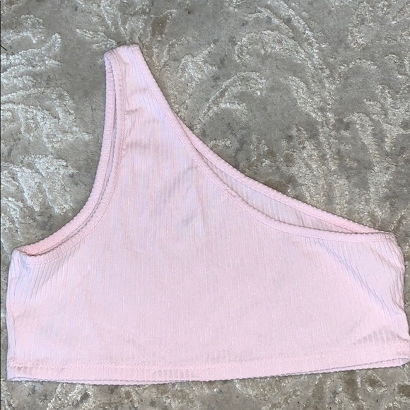 Light pink one shoulder crop top - Picture 2 of 3